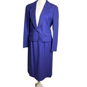 Pendleton 100% Virgin Wool Skirt Suit Set Womens Size 12 Petite USA Made Vintage